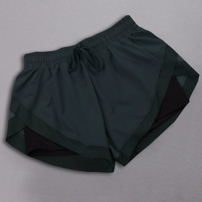 High Waist Double Layer Sports Shorts