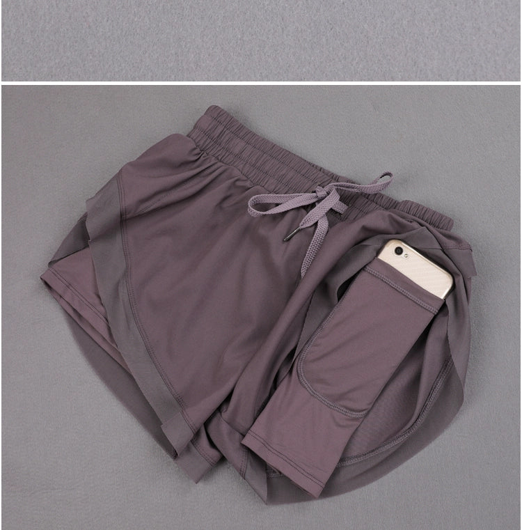 High Waist Double Layer Sports Shorts