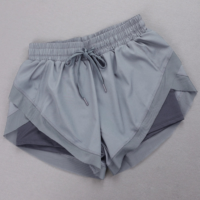 High Waist Double Layer Sports Shorts